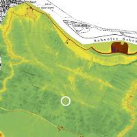Die Digitale Geoaufnahme aus der Luft zeigt im Sietland die deltaähnlichen, verzweigten Spuren der alten Priele und Bachläufe.